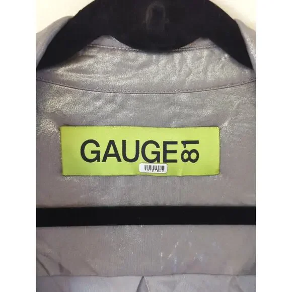 RTR Gauge81 Naha Silver Gray Metallic Long Sleeve Plunge sexy Mini Dress Size XL - Picture 4 of 11